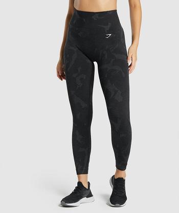 Gymshark Adapt Camo Seamless Ženske Tajice Crne | HR 4038XYU